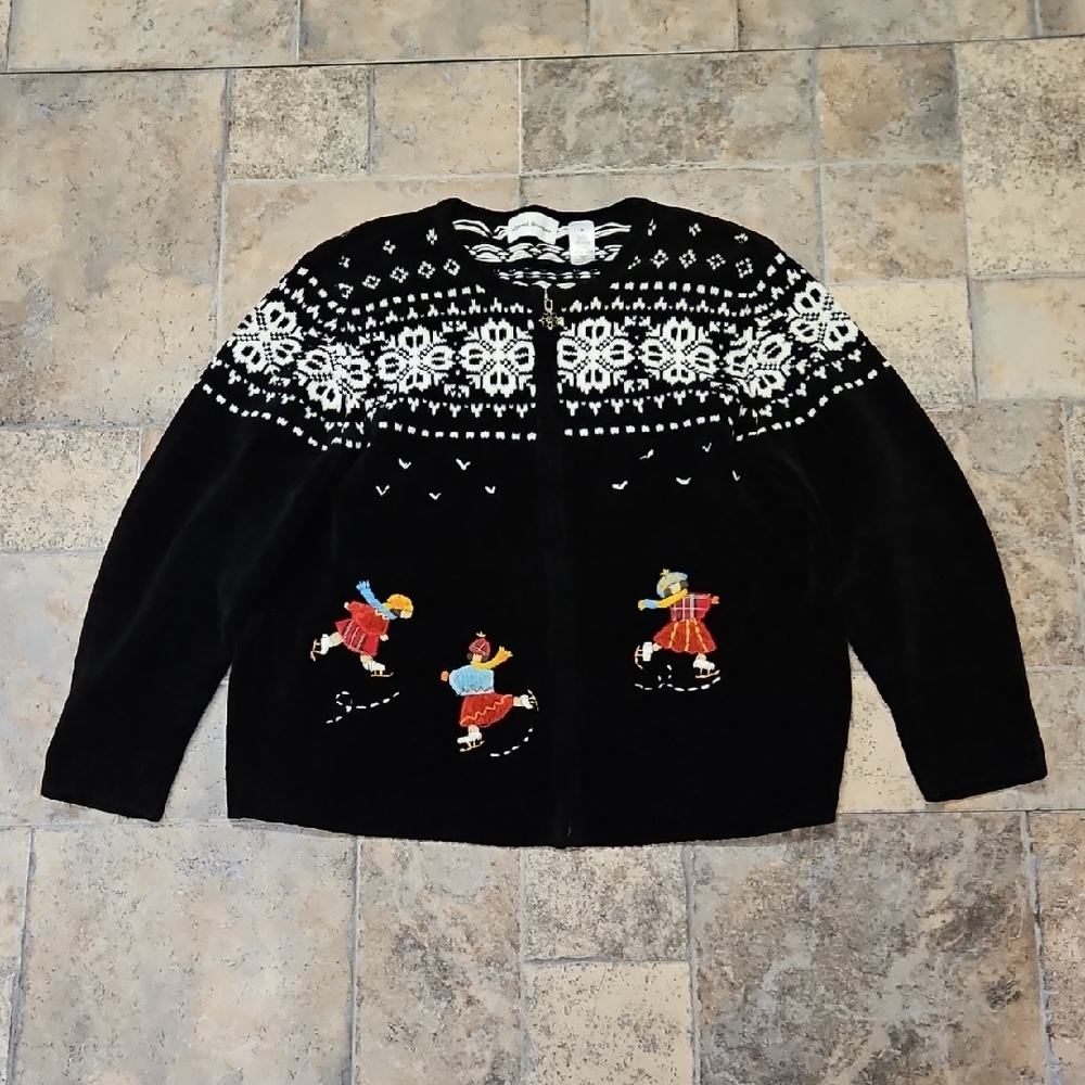 Alfred Dunner Ice Skater Cardigan Size XL